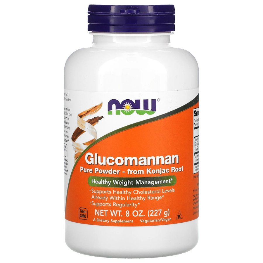 Порошок з кореня коньяку NOW Glucomannan, 227 грам для роботи кишечника