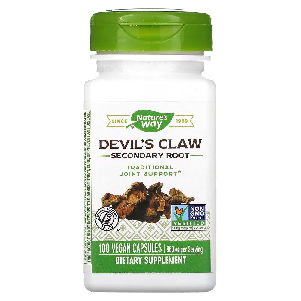 Корень диявольського кігтя Nature's Way Devil's Claw, 100 вегакапсул для підтримки суглобів