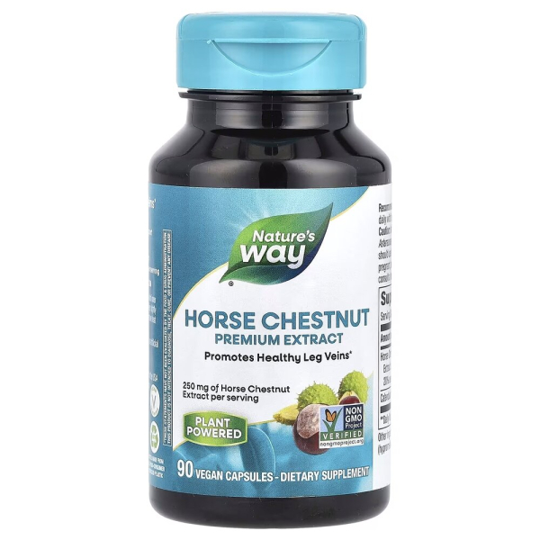 Екстракт насіння кінського каштана Nature's Way Horse Chestnut, 90 капсул для підтримки вен і капілярів