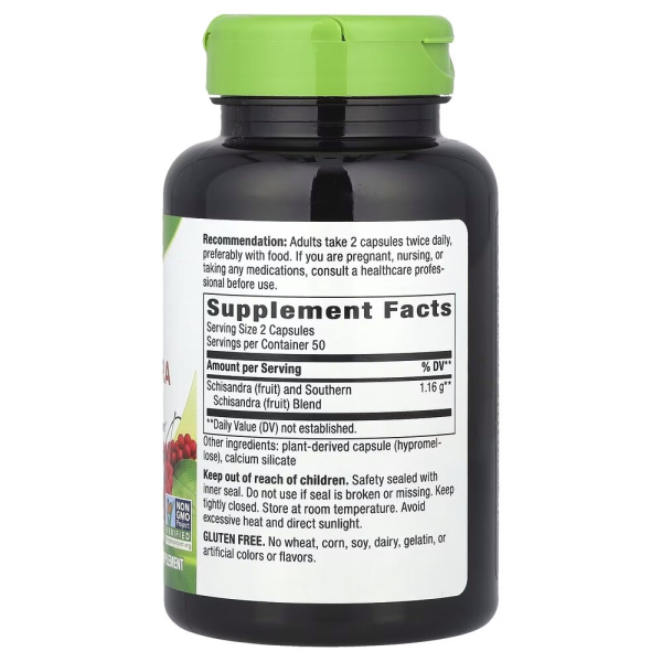 Шизандра Nature's Way Schisandra Fruit, 100 вегакапсул для підтримки роботи печінки та імунної системи. Фото 2