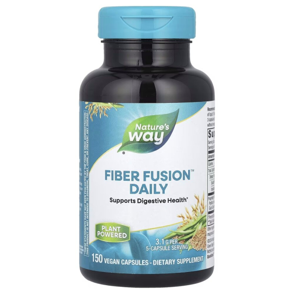 Суміш харчових волокон Nature's Way Fiber Fusion Daily, 150 вегакапсул для підтримки травної системи