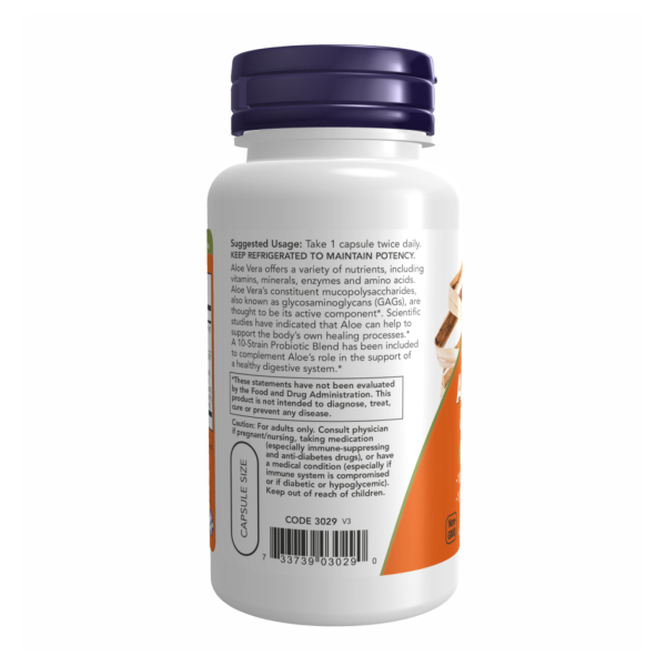 Aloe Vera 10000 & Probiotics - 60 vcaps. Фото 3