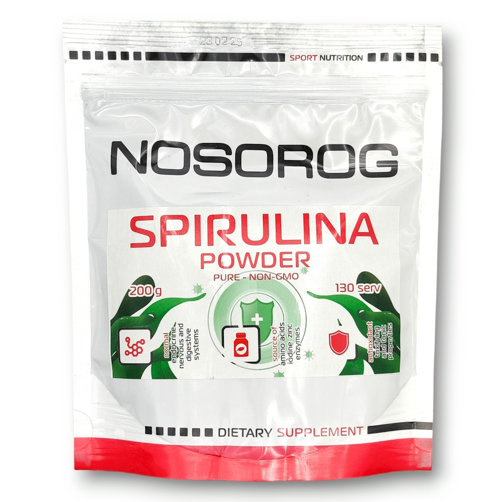 Натуральна добавка Nosorog Spirulina, 200 грам