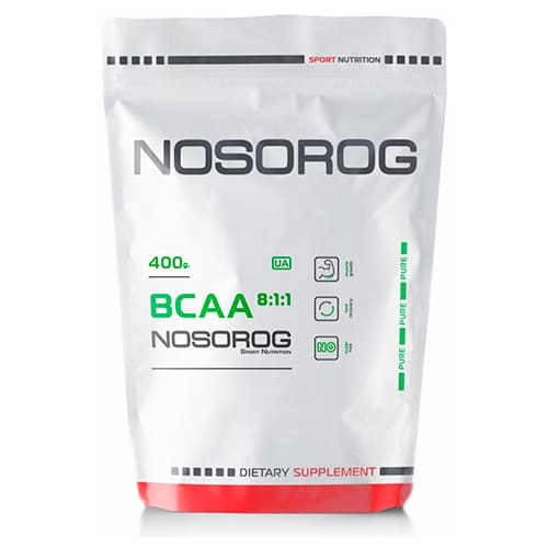 Амінокислота BCAA Nosorog BCAA 8:1:1, 400 грам