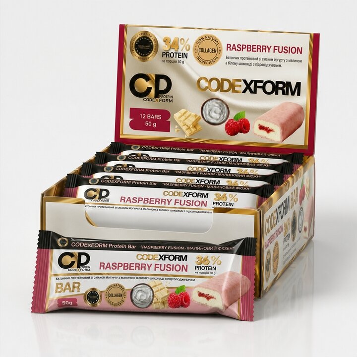 Блок протеїнових батончиків CODExFORM Protein Bar, 12*50 грам. Фото 21