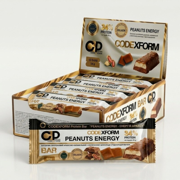 Блок протеїнових батончиків CODExFORM Protein Bar, 12*50 грам