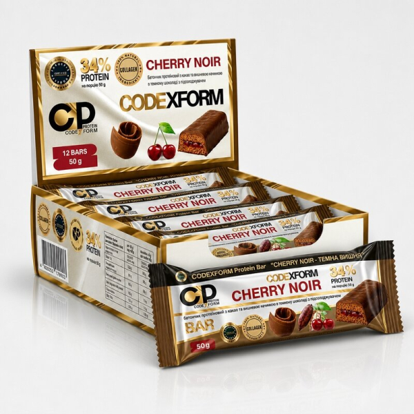 Блок протеїнових батончиків CODExFORM Protein Bar, 12*50 грам. Фото 4