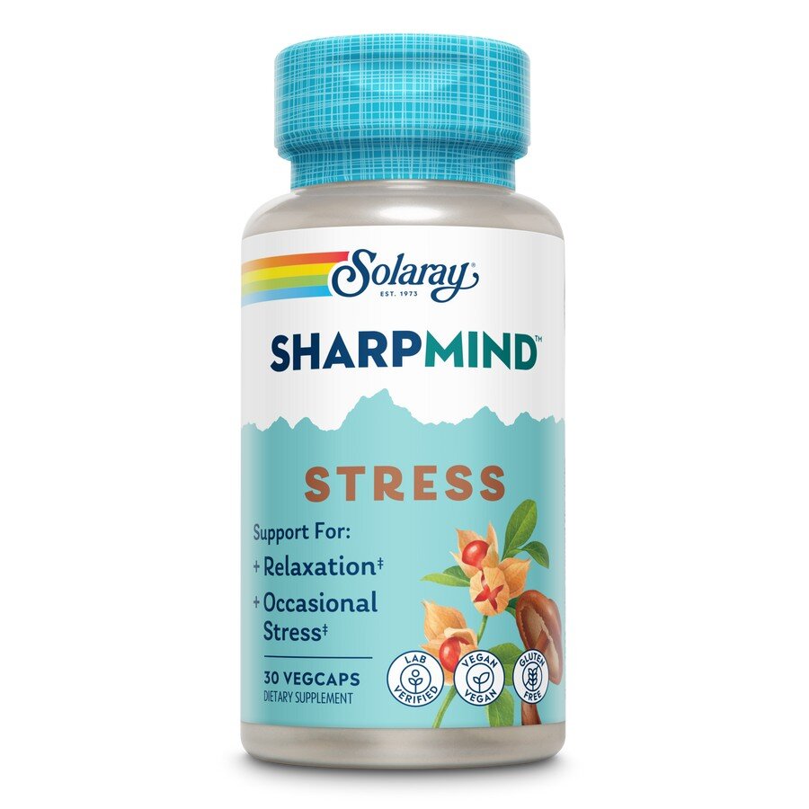 Ноотропний комплекс для зниження стресу Solaray SharpMind Nootropics Stress, 30 вегакапсул. Фото 2