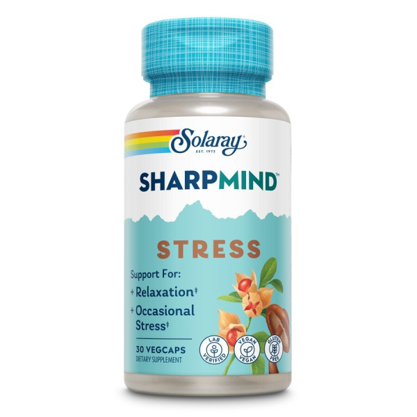 Ноотропний комплекс для зниження стресу Solaray SharpMind Nootropics Stress, 30 вегакапсул. Фото 2