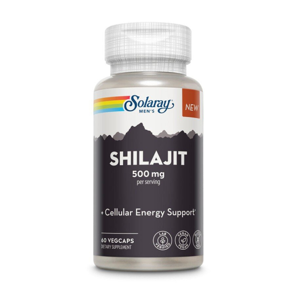 Очищений шиладжит Solaray Shilajit 500 mg, 60 вегакапсул