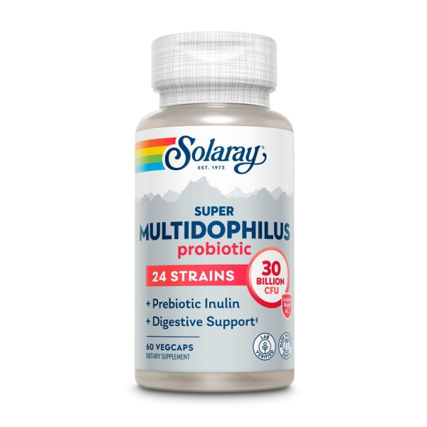 Пробіотичний комплекс із 24 штамами Solaray Super Multidophilus 24 Strain Probiotic 30 Billion CFU, 60 вегакапсул