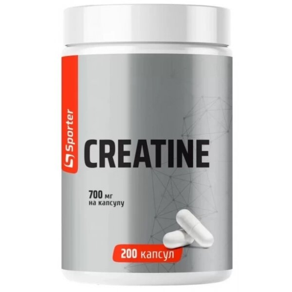 Креатин Sporter Creatine Monohydrate, 200 капсул для підвищення енергі