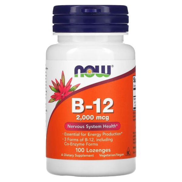 Вітаміни та мінерали NOW Vitamin B12 2000 mcg, 100 льодяників