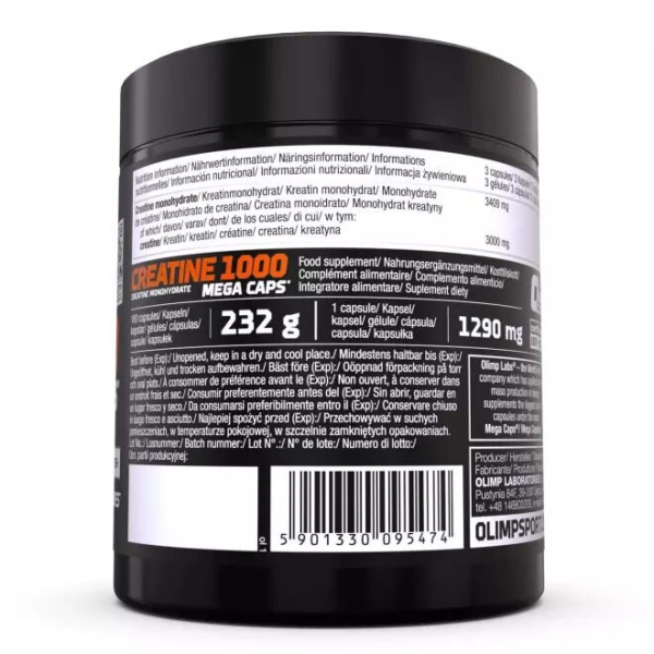 Креатин Olimp Sport Nutrition Creatine 1000 Mega Caps, 180 капсул. Фото 2