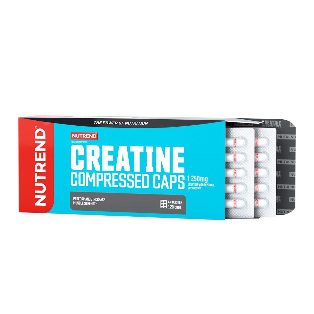 Креатин моногідрат Nutrend Creatine Compressed Caps, 120 капсул для зростання м'язів