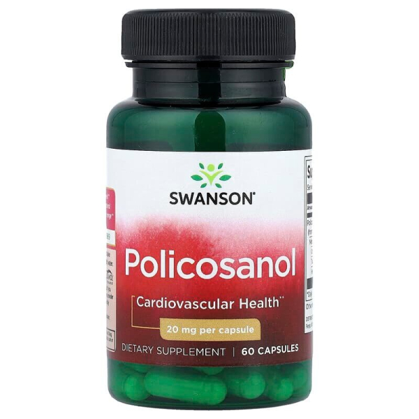 Полікозанол Swanson Policosanol 20 mg, 60 капсул