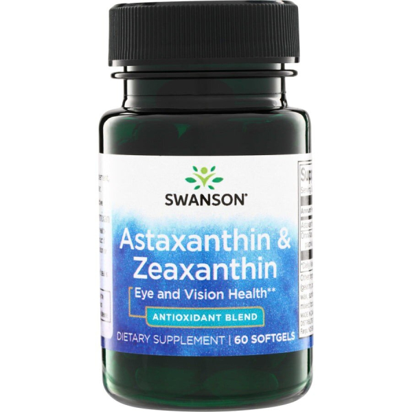 Антиоксидантний комплекс Swanson Astaxanthin & Zeaxanthin, 60 капсул