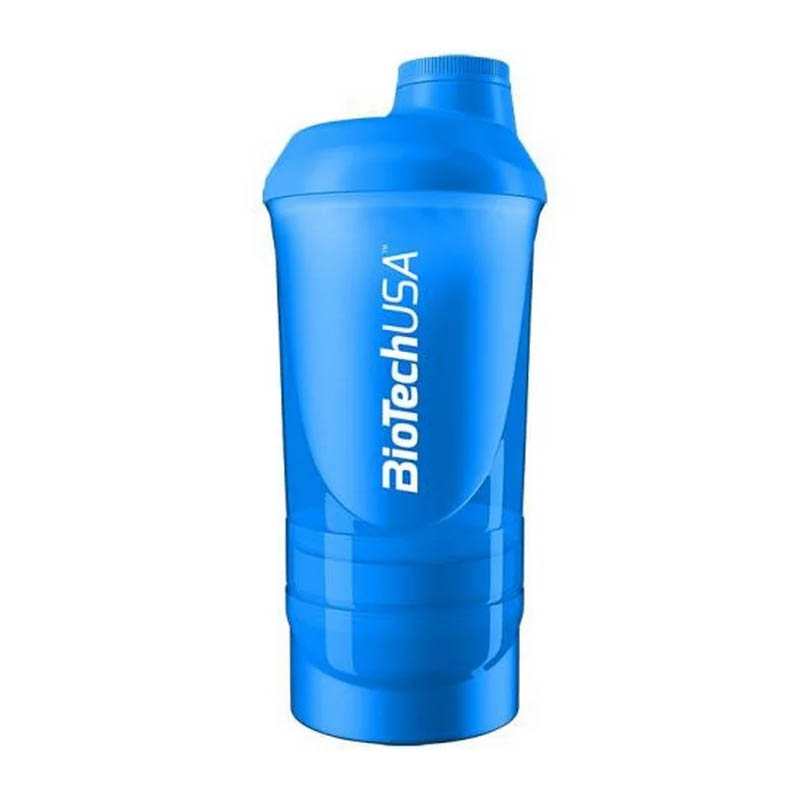 Шейкер BioTech Wave + 3in1 600 мл + 2 контейнера (250 мл, 100 мл), Blue