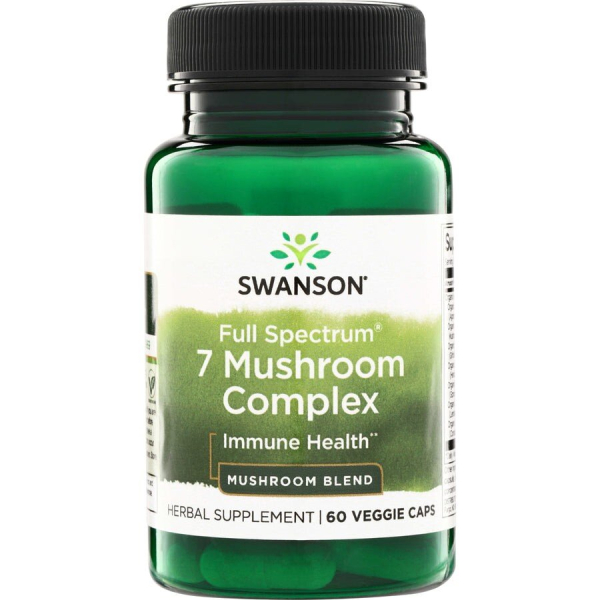 Грибний комплекс Swanson 7 Mushroom Complex Full Spectrum, 60 капсул