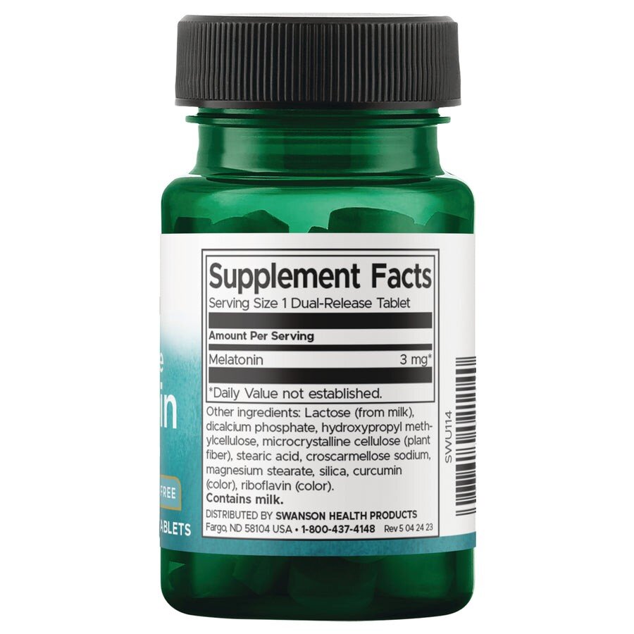 Натуральна добавка Swanson Dual-Release Melatonin 3 mg, 60 таблеток. Фото 2