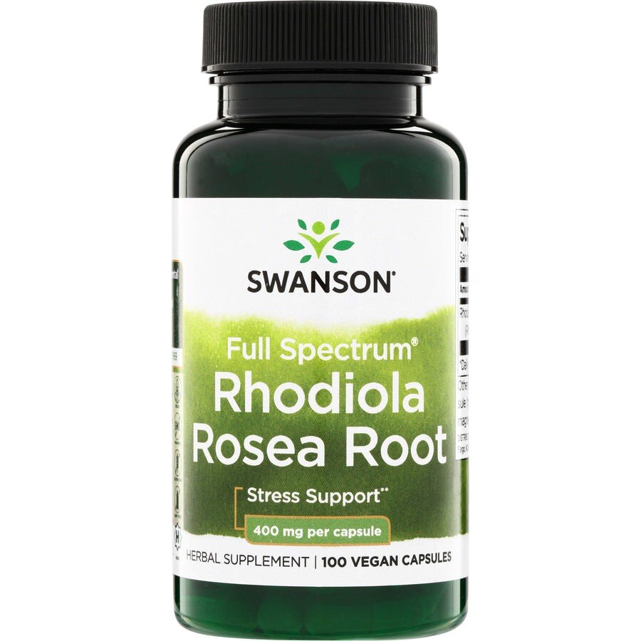 Корінь родіоли рожевої Swanson Rhodiola Rosea Root 400 mg Full Spectrum, 100 капсул