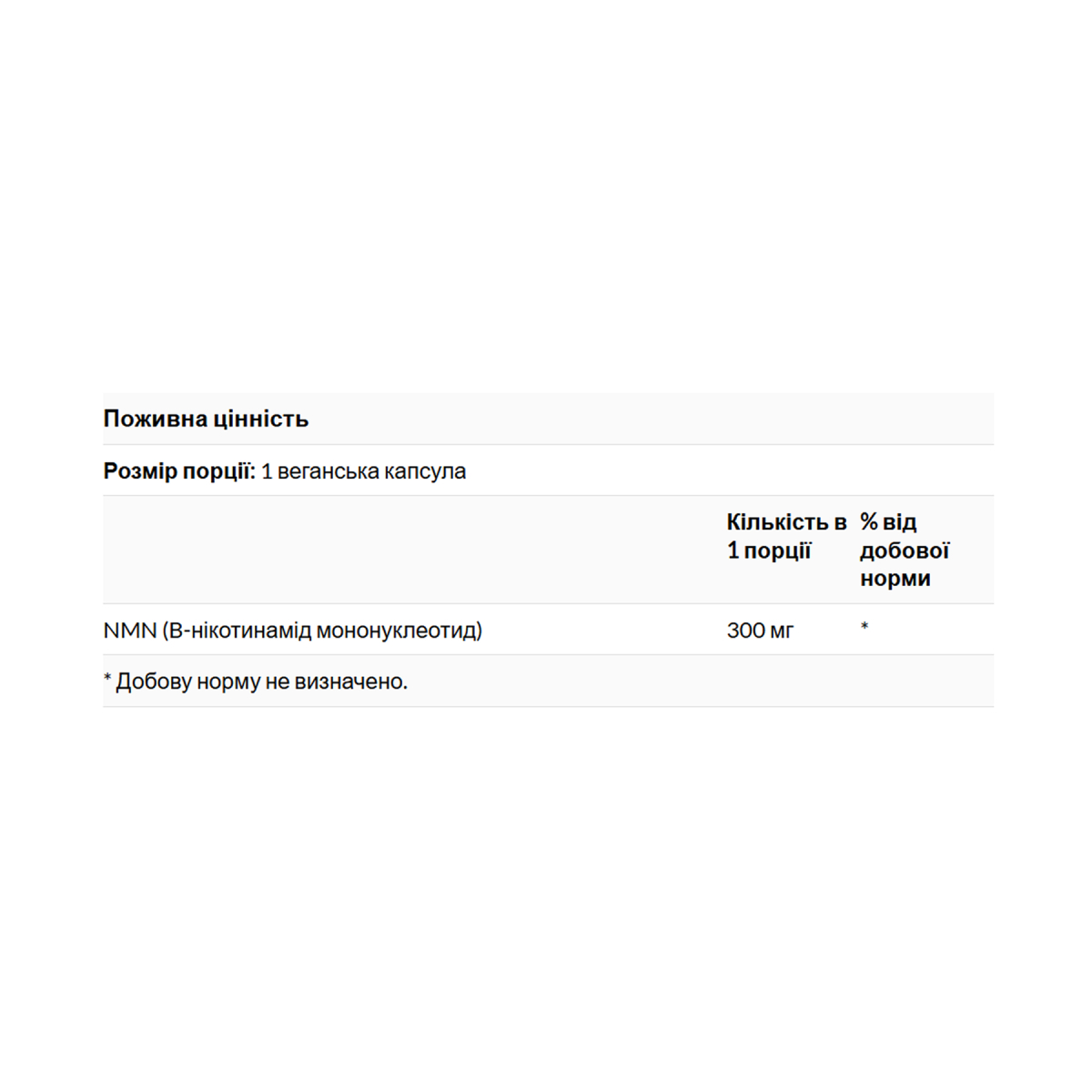 NMN Nicotinamide Mononucleotide 300mg - 30 vcaps. Фото 2