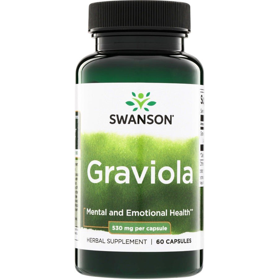 Листя гравіоли Swanson Graviola 530 mg, 60 капсул