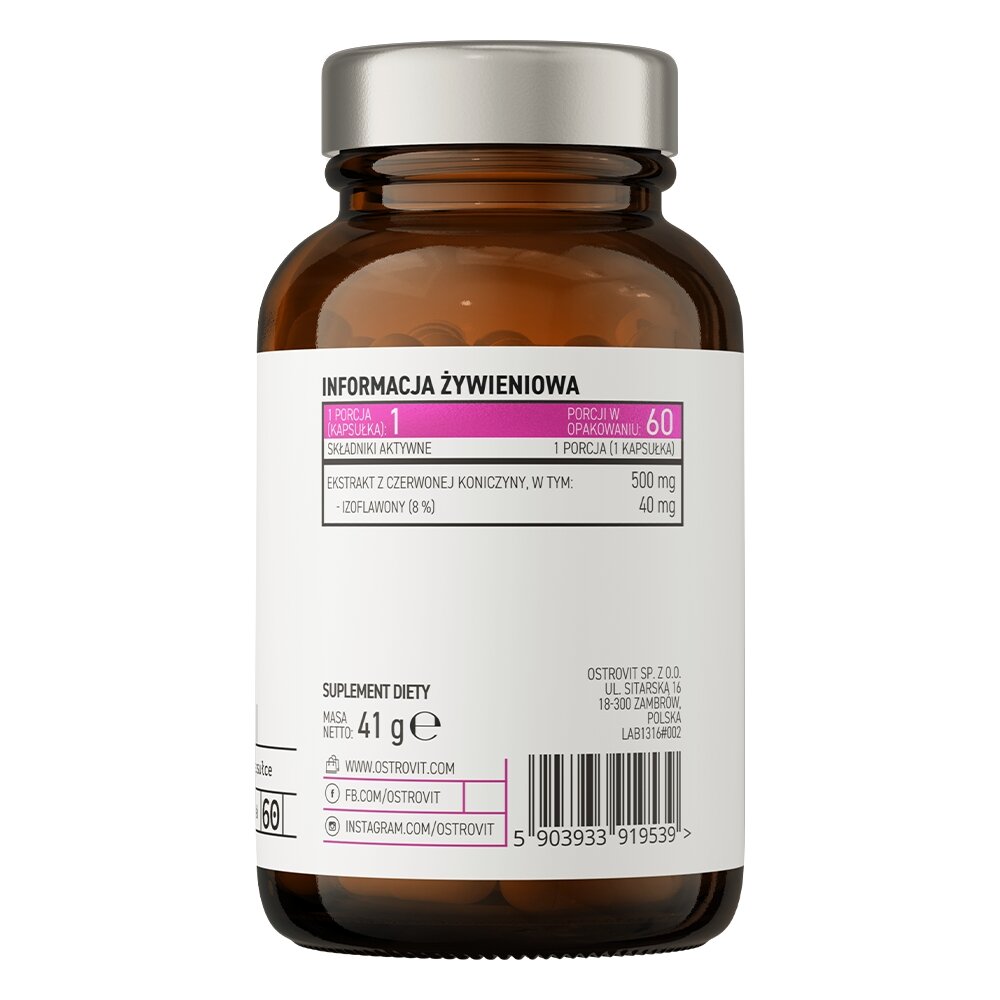 Червона конюшина OstroVit Pharma Red Clover, 60 капсул для гормонального балансу. Фото 2