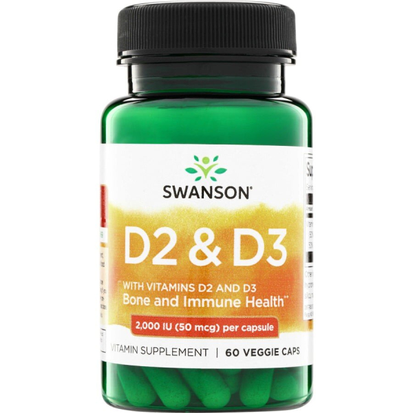 Комплекс вітамінів Swanson Vitamin D2 and D3 Complex, 60 вегакапсул