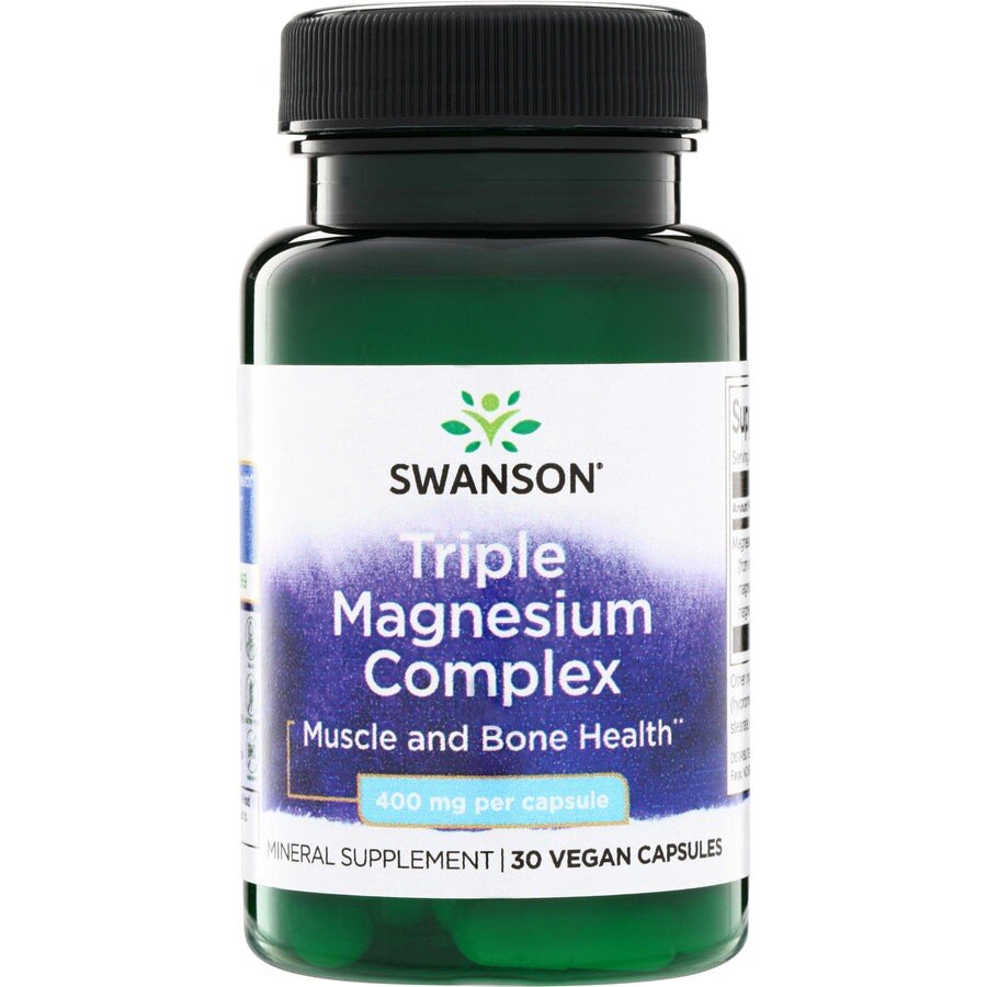 Комплекс магнію Swanson Triple Magnesium Complex 400 mg, 30 вегакапсул