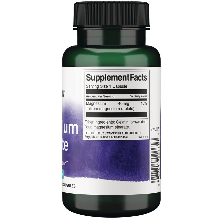 Оротат магнію Swanson Magnesium Orotate 654 mg, 60 капсул. Фото 2