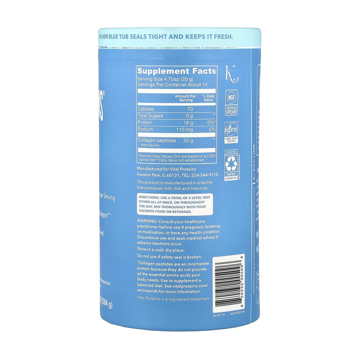 Collagen Peptides - 284g Unflavored. Фото 2
