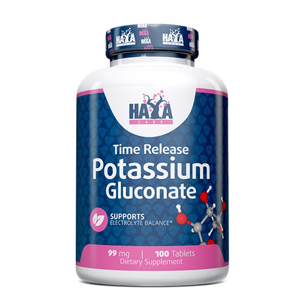 Глюконат калію Haya Labs Potassium Gluconate 99 mg, 100 таблеток
