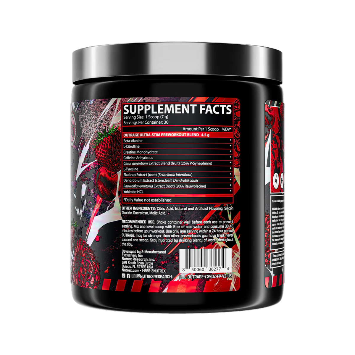 Outrage High‑Stim Pre‑Workout - 30 servings Fruit Punch. Фото 2