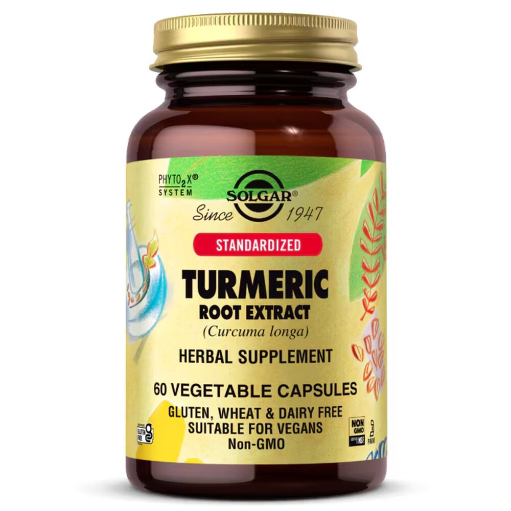 Екстракт куркуми Solgar Turmeric Root Extract Standardized Full Potency, 60 вегакапсул