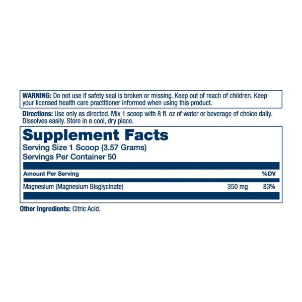 Magnesium Glycinate Powder - 279g Unflavored. Фото 2