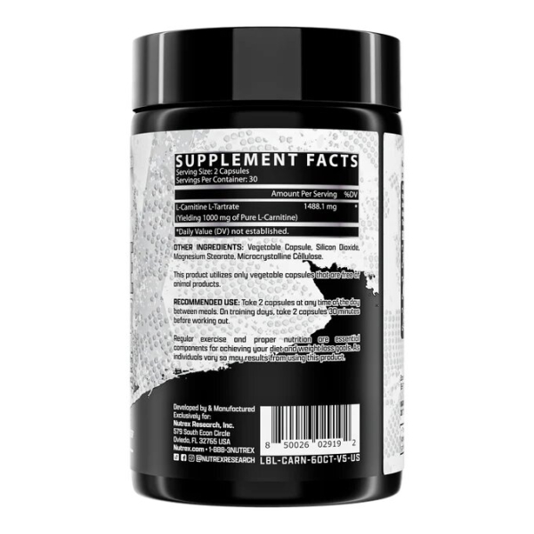 Жироспалювач Nutrex Research Lipo-6 Carnitine, 60 капсул. Фото 3