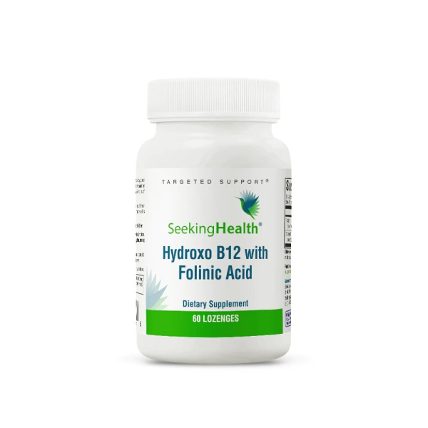 Вітамін В9, В12 Seeking Health Hydroxo B12 With Folinic Acid, 60 пастилок для підтримки нервової системи