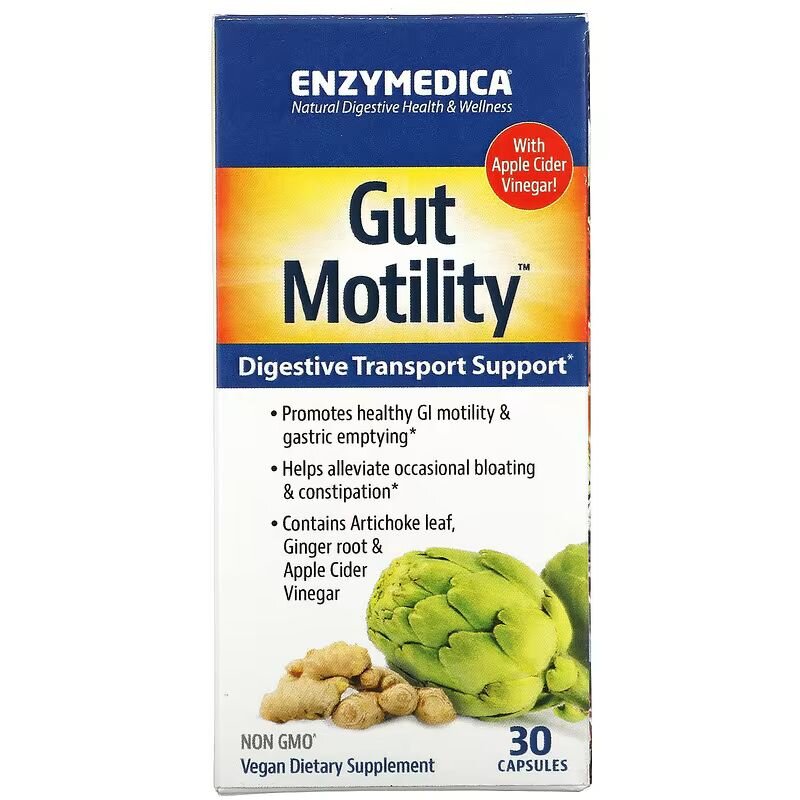 Натуральна добавка Enzymedica Gut Motility, 30 капсул. Фото 2