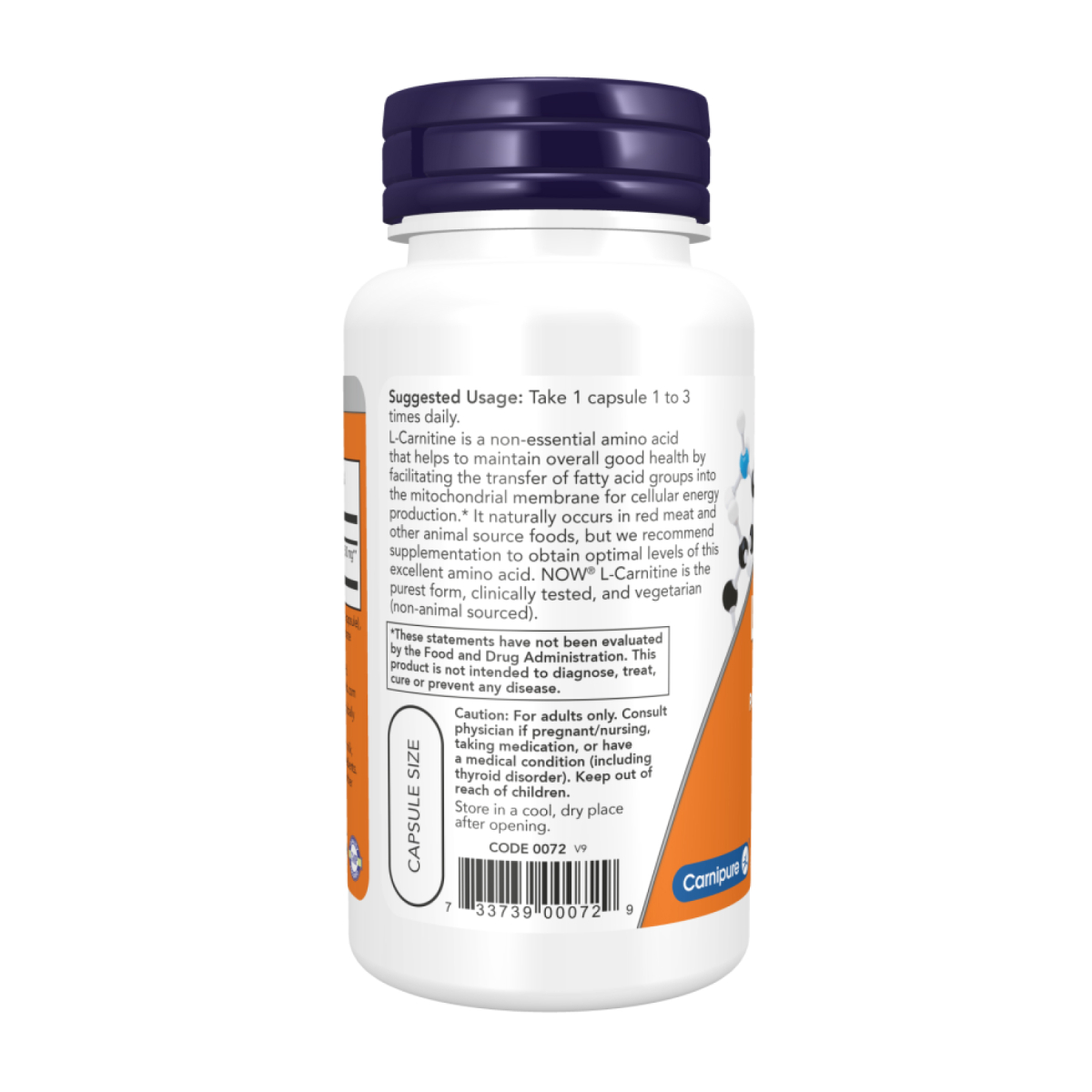 L-Carnitine 500mg - 180 caps. Фото 3