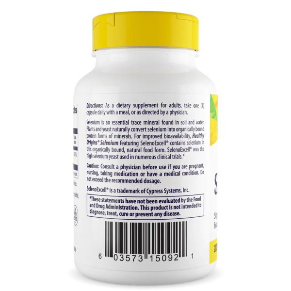 Селен Healthy Origins Selenium 200 mcg, 180 капсул для підтримки імунної системи. Фото 3
