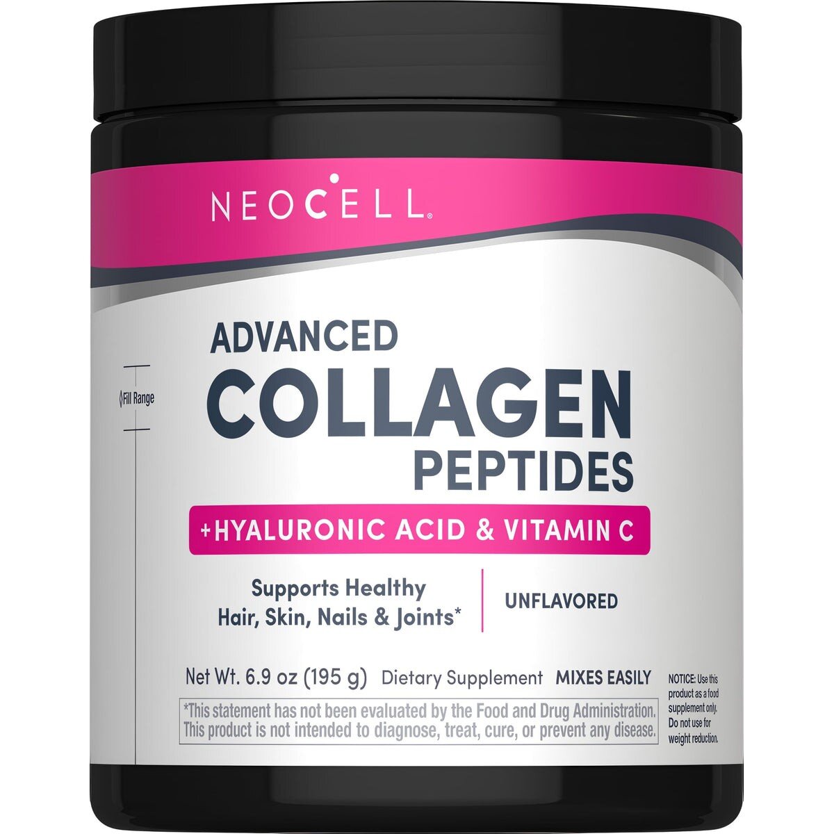 Колагенові пептиди типів I та III Neocell Advanced Collagen Peptides + Hyaluronic Acid + C, 195 грам