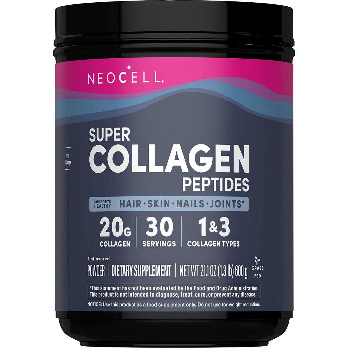 Колагенові пептиди типів I та III Neocell Grassfed Collagen Peptides, 600 грам