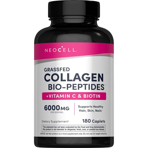 Колагенові пептиди типів I та III Neocell Grassfed Collagen Peptides + C & Biotin, 180 таблеток