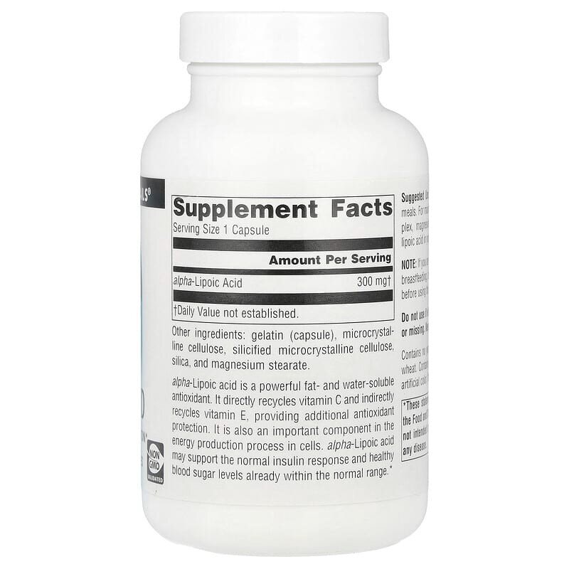 Альфа-ліпоєва кислота Source Naturals Alpha Lipoic Acid 100 mcg, 120 таблеток. Фото 2