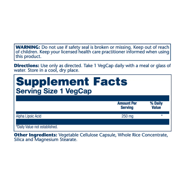 Alpha Lipoic Acid 250mg - 60 vcaps. Фото 2