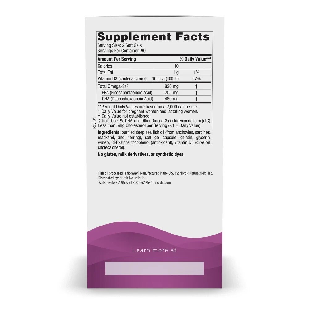 Жирні кислоти Nordic Naturals Prenatal DHA, 180 капсул. Фото 2
