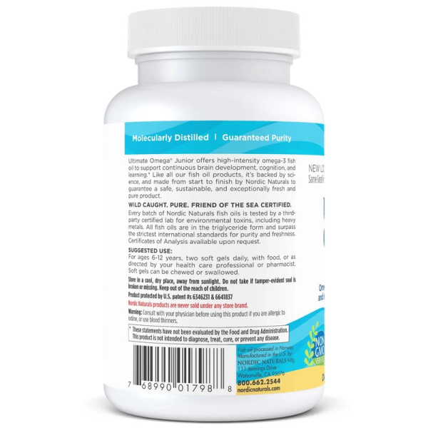 Жирні кислоти Nordic Naturals Ultimate Omega Junior, 90 капсул. Фото 3