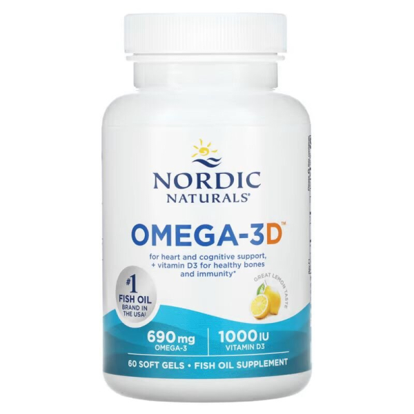 Жирні кислоти Nordic Naturals Omega-3D, 60 капсул