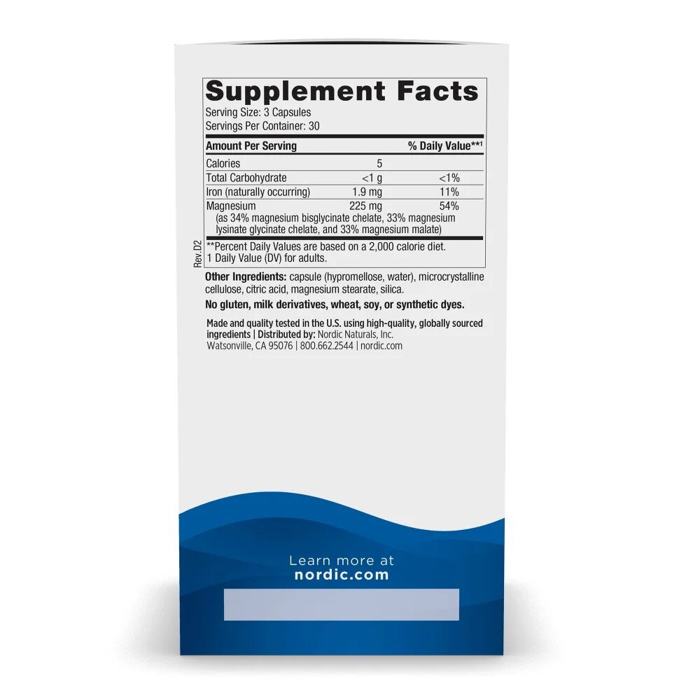 Комплекс магнію у трьох формах Nordic Naturals Magnesium Complex, 90 капсул. Фото 2